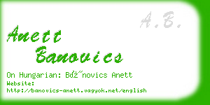 anett banovics business card